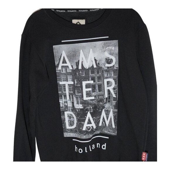 Totaldutch Amsterdam Holland Black Graphic Sweatshirt Size Small Designer Rare - Picture 2 of 5